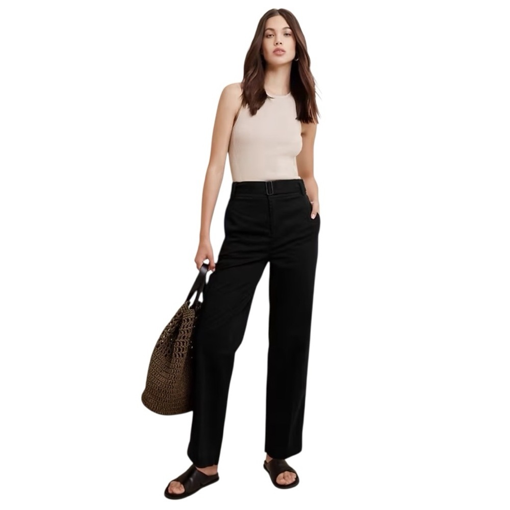 Banana Republic Authentic Straight Chino NWT 6 Petite Black
